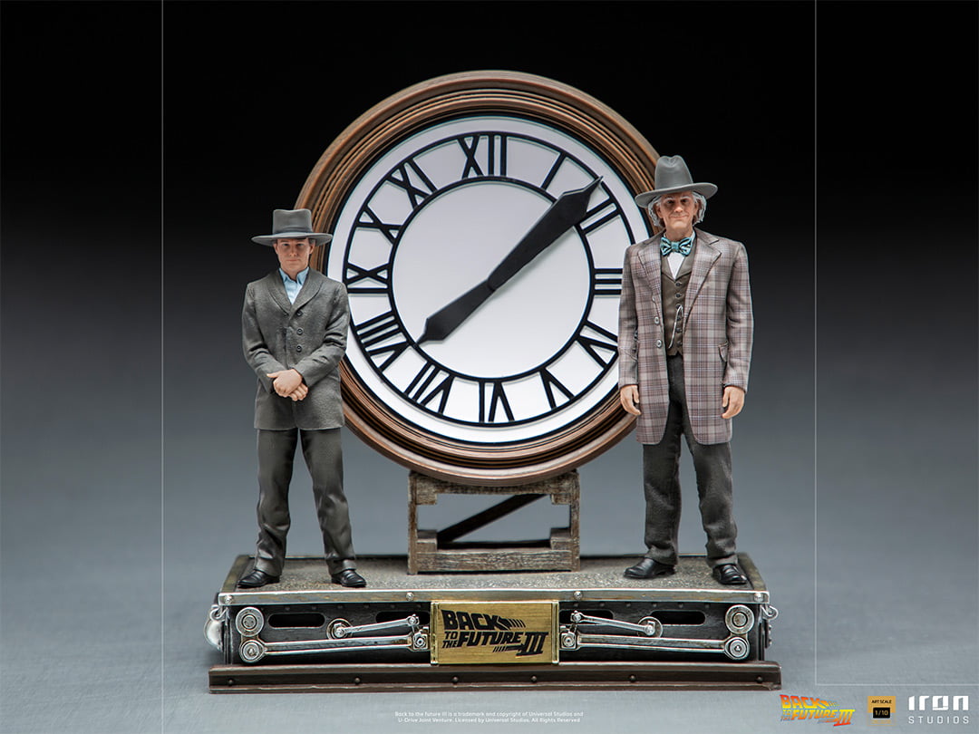 IRON STUDIOS - DOCTOR AND MARTY MCFLY AT THE CLOCK (BACK TO THE FUTURE)(POLYSTONE)