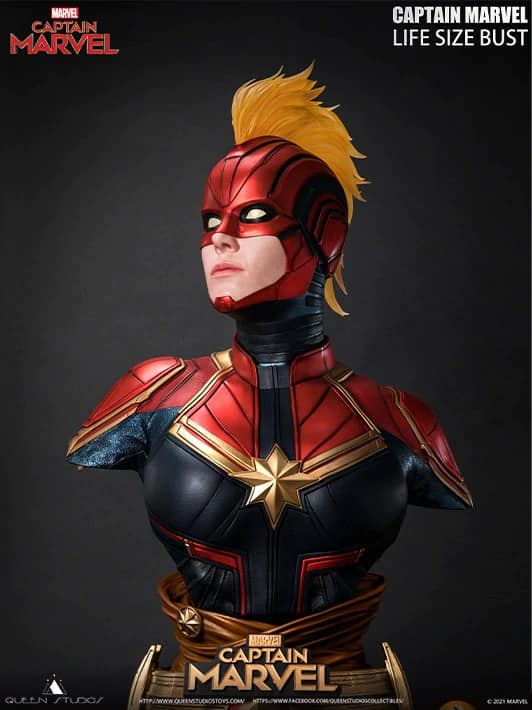 QUEEN STUDIOS - CAPTAIN MARVEL LIFE SIZE BUST (SILICON)(MARVEL)