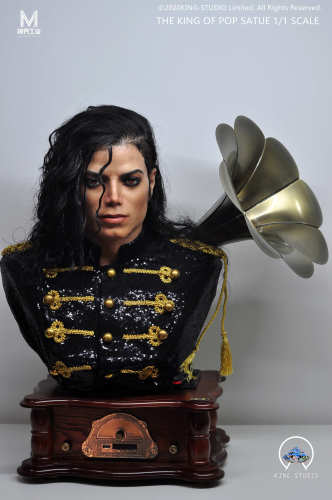 KING STUDIO - MICHAEL JACKSON KING OF POP LIFESIZE BUST (SILICON)