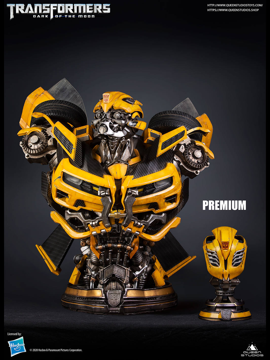 QUEEN STUDIOS -TRANSFORMERS BUMBLEBEE BUST PREMIUM VERSION