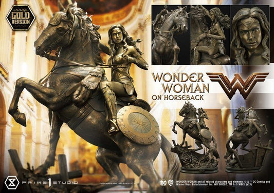 PRIME1STUDIO - WONDER WOMAN HORSEBACK GOLD EDITION (POLYSTONE)(DC)