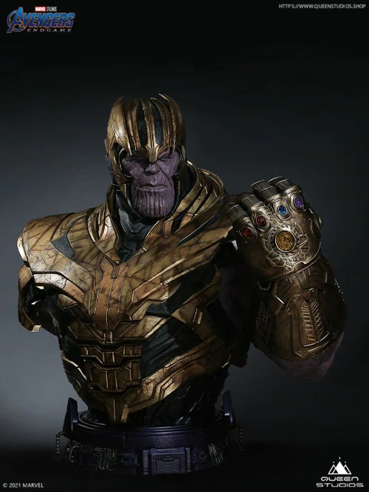 QUEEN STUDIOS - THANOS BUST WITH INFINITY GAUNTLET (MARVEL)(POLYSTONE)