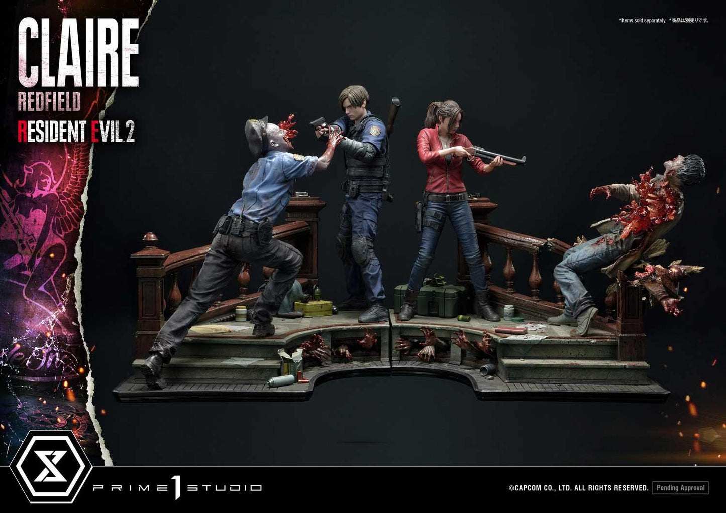 PRIME1STUDIO - CLAIRE REDFIELD AND LEON KENNEDY SET (RESIDENT EVIL 2)(POLYSTONE)